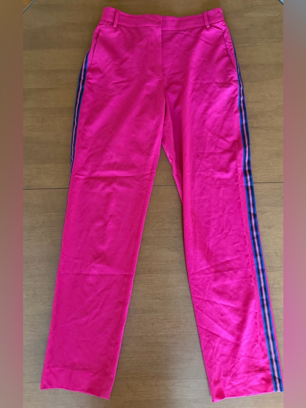 rag & bone Women's Hot Pink Satin Skirt with Black Waistband